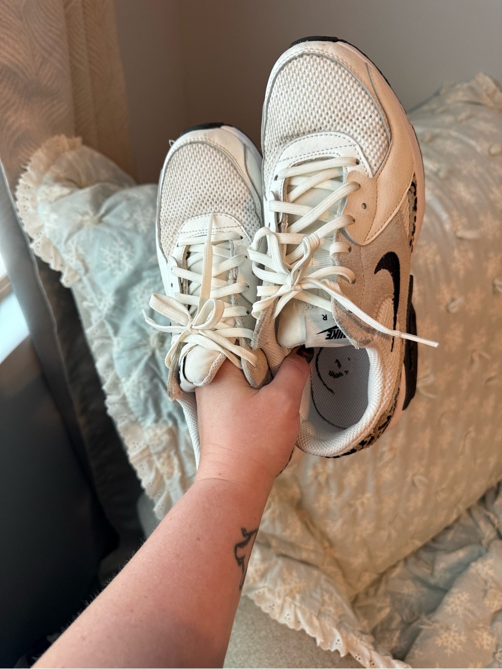 Nike Kids White Sneakers with Black Swoosh